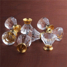 30 Pcs Crystal Glass Door Handle Drawer Cabinet Furniture Kitchen Handle Diamond Dressing Table Knob