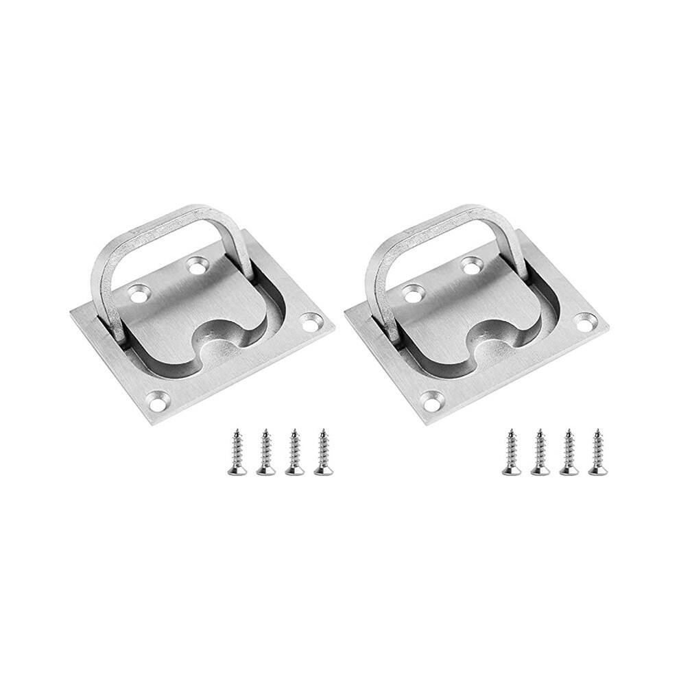 2X Stainless Steel Hatch Solid Boat Hatch Handles For Boat Deck Hatch Handles Ring Pulls Recessed Cover Handles 4711672616388