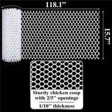 2X Plastic Chicken Wire Fence Mesh,Fencing Wire for Gardening, Poultry Fencing, Chicken Wire Frame White