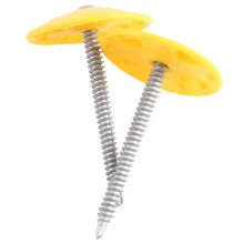Clavos para Techos con Tapa Redonda PláStico 2 Pulgadas, Clavos de Papel AlquitráN Galvanizado para FijacióN Envoltura de Casa, Tablero de Espuma,