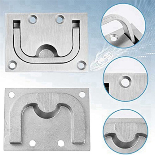 2X Stainless Steel Hatch  Solid Boat Hatch Handles for Boat Deck Hatch Handles Ring Pulls Recessed Cover Handles 2