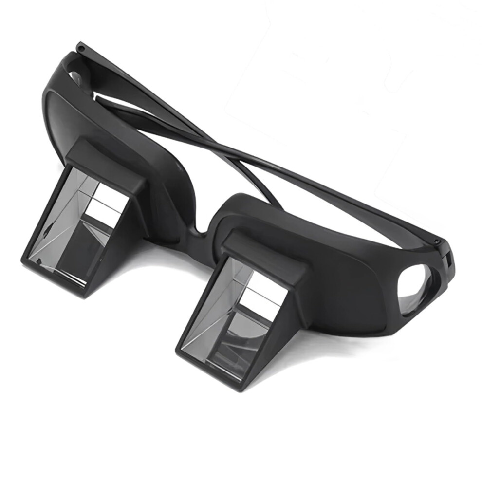 Prism Reading Glasses with Lazy Optics for Lying in Bed TV Viewing, Lightweight TR90 Frame, Large