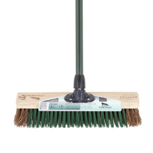 Charles Bentley Charnwood 16" Utility Broom with Scraper for Garden & Outdoor Maintenance Premium Brushware Green FSC