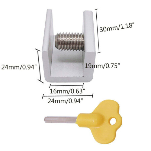 12 Pieces Adjustable Sliding Window Locks Stops Aluminum Alloy Door Frame Security Lock with Keys 1