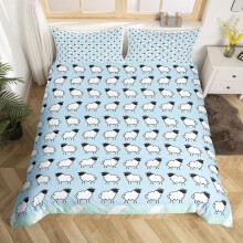Toddler Duvet Cover with Pillowcase, Cute Animal Print Kids Bedding Set, Soft Breathable Microfiber