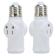 Vlamvertragende lichtfittingadapter, multifunctionele fittingadapter met 3-polig ontwerp, gepolariseerde fitting, overstroombeveiliging, eenvoudig te