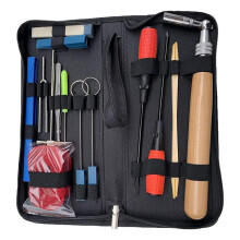 16pcs Piano Tuning Kit Professional Tuning Wrench Hammer Mute Tweezers Fork Screwdriver Belt Clip for Beginners