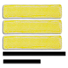 Replacement Parts for Window Vacuum, 3 Pieces Accessories Microfibre Mop Covers and 2 Pieces Rubber Lip Puller