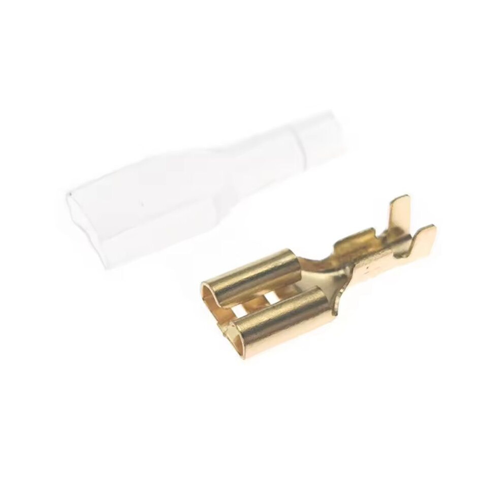 100Set 6.3Mm Female Spade Crimp Terminals Electrical Sleeve Wire Wrap Connector For 22-16Awg 0.5Mmâ²-1.5Mmâ² 6033792924685