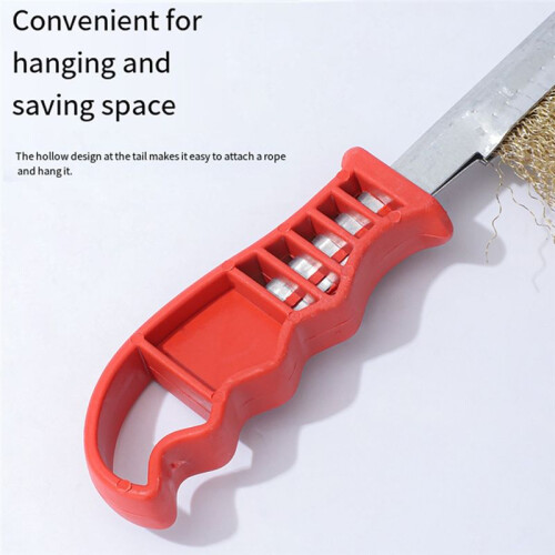 3PCS Multi-Function Tool Wire Brush Copper Plated Cleaning Brush Long Handle Kitchen Grill Special Plate Rust Removal A 1