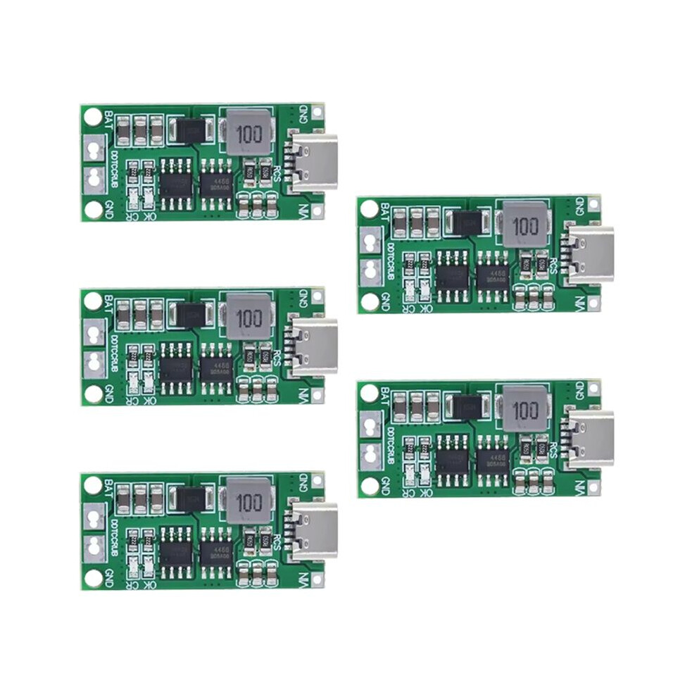 5Pcs 3S 2A Type-C Step- Boost Lipo Polymer Li-Ion Charger 18650 Lithium Battery 6031070690413
