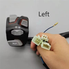 7/8in 22mm Universal Motorcycle Handlebar Headlight Warning Turn Flash Light Signal Horn Start Button with LED C