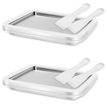 Ice Cream Sorbet Yogurt Machine Quick Cooling Plate with Scrapers Perfect for Making Soft Ice Cream and Smoothies