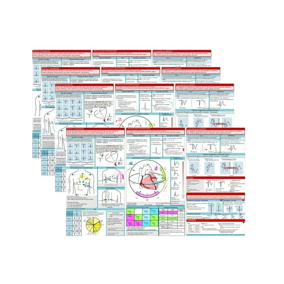 Ekg Pocket Guide Ecg Interpretation Pocket Card Horizontal & Vertical Layout Compact Reference Guide For Hospital Use 6031969064578