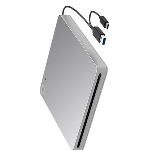 Unidade Externa de DVD, Unidade de DVD USB 3.0 e Tipo C, Gravador de CD e DVD Ultrafino com Encaixe 2