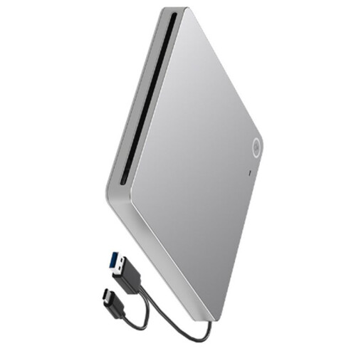 Unidade Externa de DVD, Unidade de DVD USB 3.0 e Tipo C, Gravador de CD e DVD Ultrafino com Encaixe