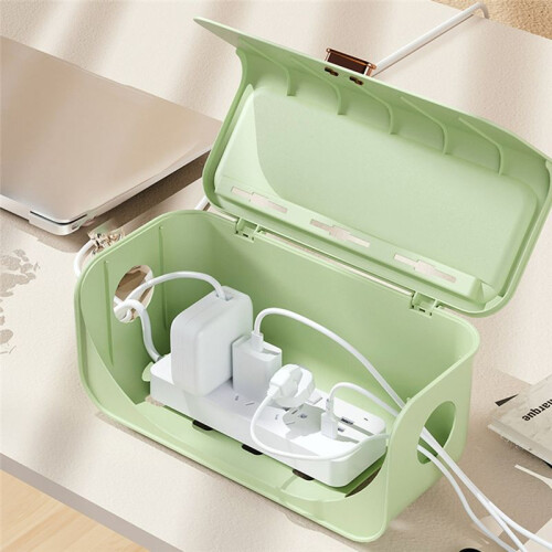 Desktop Cable Storage Box Power  Storage Case Dustproof Waterproof Charger Socket Organizer Cable Winder Organizer,B