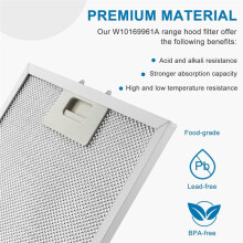 Suitable for W10169961A Range Hood Filter with 5-Layer Aluminum Mesh Exhaust Grease Filter Range Hood Filter Accessories