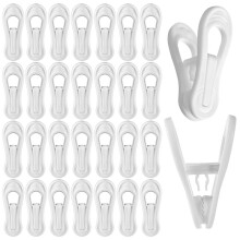 50 Pack White Plastic Hanger Clips for Baby Clothes Hanger Clips- 2.75 Inch Multi-Purpose Hangers Clip for Pants Socks
