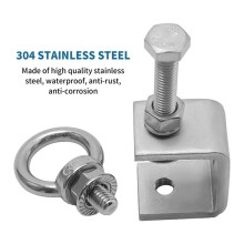 6 Grampos C de 1" e 25 mm, Grampo de Viga de Aço Inoxidável com Anel de Parafuso de Aço Inoxidável M8, Grampos U com Design de Viga I