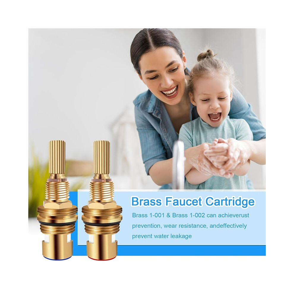 Brass 1-001 & 1-002 Ceramic Valve-Cartridge Replacement Set, Hot/Cold Widespread Faucet-Cartridges 6031192208329