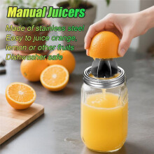 MasonJar Sapcentrifugedeksel, Roestvrijstalen Handmatige Sapcentrifuge/Citruspers/Citroenpers voor MasonJar-Accessoires met Brede Opening