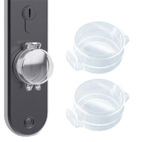 2-Pack Deadbolt Barnsäkerhetslåsskydd, Barnsäkert Dörrknoppsskydd, Dörrsäkerhetsdeadboltlås Transparent 1