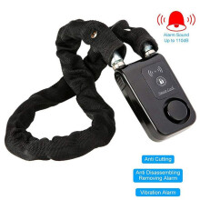 Chain Lock Bike/Motorcycle/Gate/Door Keyless Lock with Anti Theft Alarm 110dB Phone APP Control Black