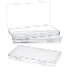 3-Pack Plastic Doorzichtige Opbergdozen, Kleine Rechthoekige Lege Organizer met Scharnierend Deksel voor Het Verzamelen van Kralen