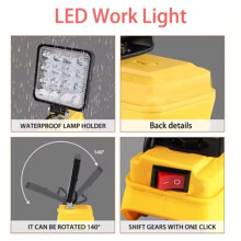 For  18V Li-Ion Battery Cordless LED Work Light 4 Inch Flashlight Portable Emergency Flood Lamp Camping Lamp