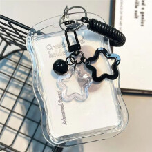 Photocard Holder Transparent Card Holder Keychain Photo Sleeves Bus Card Student Card Case Photo Protector