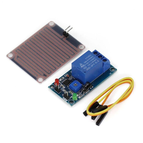 Rain Sensor Relay 12V Raindrops Controller Module Weather Monitoring Plant Leaf Humidity Sensor Adjustable Sensitivity 2