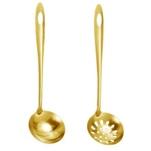 StainlessSteel Colander Soup Spoon Soup Spoon Kitchen Accessories Hot Pot Spoon Long-Handled Soup Spoon Small Colander B