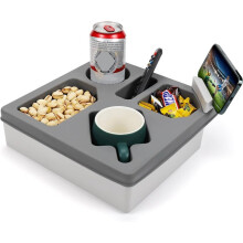 Couch Cup Holder Tray, Silicone Sofa Couch for Bed Car Organizer, Waterproof Cup Holder with Phone Stand