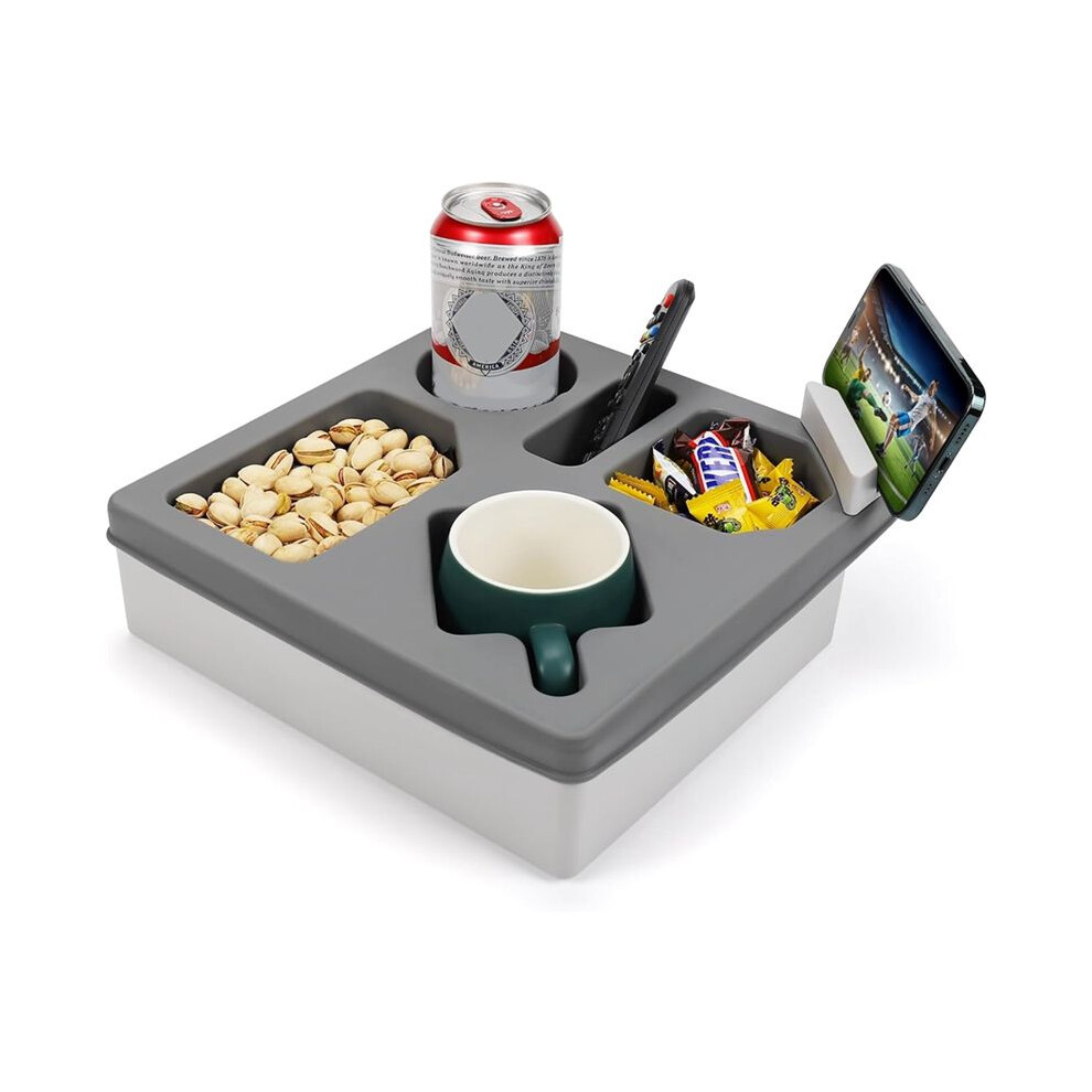 Couch Cup Holder Tray, Silicone Sofa Couch For Bed Car Organizer, Waterproof Cup Holder With Phone Stand 6031739794162