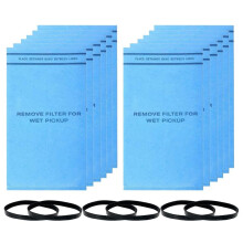 12pcs Wet Dry Vac Filter Bags for Stinger 2.5 to 5 Gallon,for 9-38737 with 6 Retaining Bands