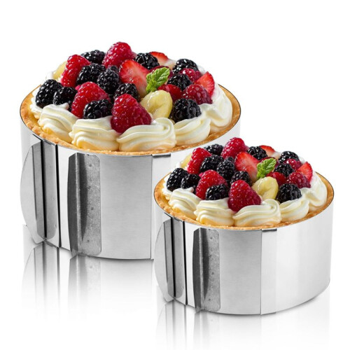 Cake Ring Adjustable Stainless Steel Baking Ring Sturdy Cake Mould Cake Ring, for Mousse Baking Dessert Cake Making 1