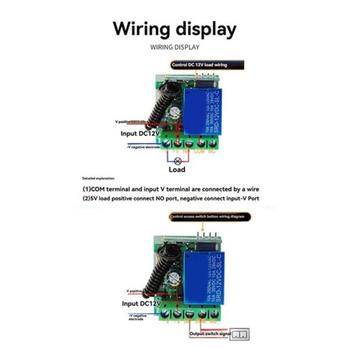 Universal Gate Remote Control   12V RF 433 Mhz Asking Code Relay Receiver for Garage Door LED Lighting 2