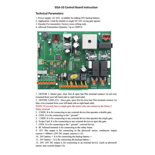 Placa PCB Universal de 24 V CC para Sistema de Control de Puerta Batiente de Doble Brazo Automático, Panel de Control Inteligente A 2