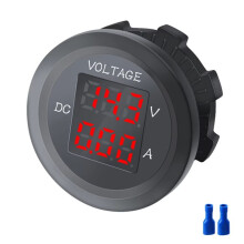 12-24V Instrument Wasserdicht Spannung VA Dreistelliges Rundes LED-Panel Digital Voltmeter Amperemeter Tester Monitor Voltmeter C