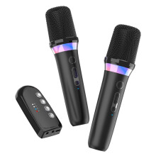 Karaoke Companion Wireless Microphone Dynamic 5.3 DSP Mixer System RGB Colorful Light 3.5mm AUX Amplifier Host