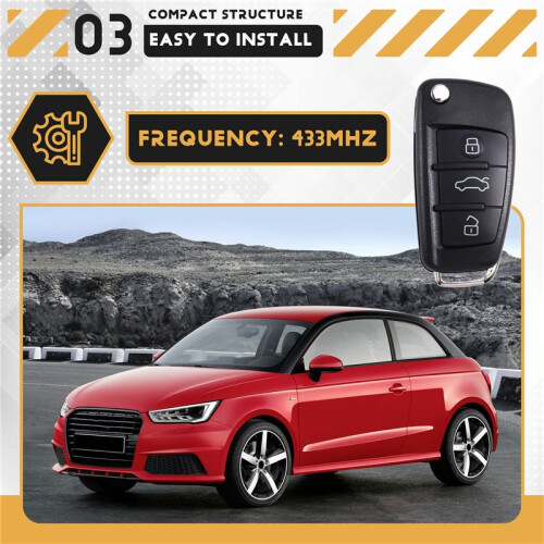 Car  Remote Key 3 Button for  A3 A4 TT ID48 Chip 433Mhz 8P0837220D