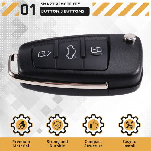 Car  Remote Key 3 Button for  A3 A4 TT ID48 Chip 433Mhz 8P0837220D 1