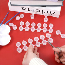 100 Strips 600 Pots Empty Paint Pots, Acrylic Paint Pots for Classrooms School Arts Crafts Painting Supplies, 3ml/ 0.1oz