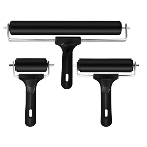 3pcs Drum Baler Reusable Brayers Art Printing Roller Brayers for Gel Printing Gel Printing Roller Reusable Rubber