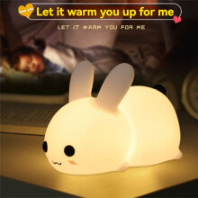 Leuke Kindernachtlamp, Slaapnachtlamp, 7 Kleuren, USB Oplaadbare Siliconen Lamp, Ideaal Cadeau