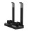Adjustable Vertical Laptop Stand, 3-Slot Padded Stand for 16 Inch Laptops, Rectangular Base, Enhanced Stability Black 1