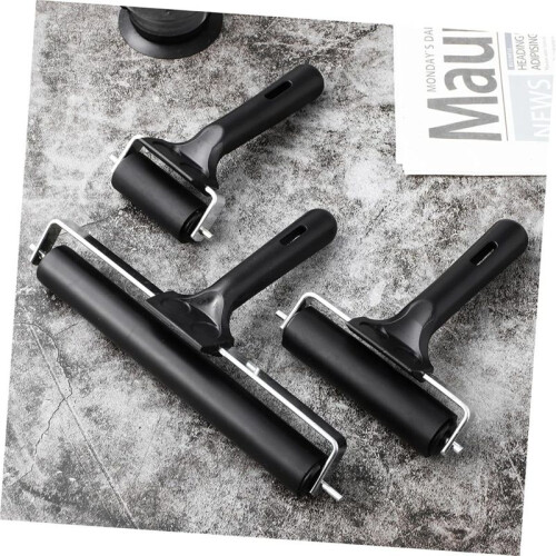 3pcs Drum Baler Reusable Brayers Art Printing Roller Brayers for Gel Printing Gel Printing Roller Reusable Rubber 2