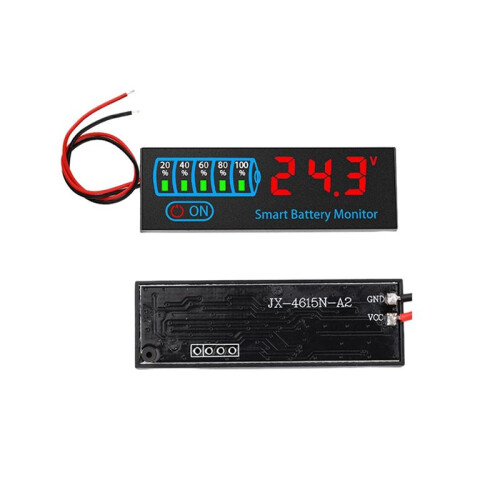 18650 Li-Ion Lipo Lithium Test 7-55V Acid Battery Level Indicator Tester LEDDisplay Meter Module Capacity VoltageMeter,C 1