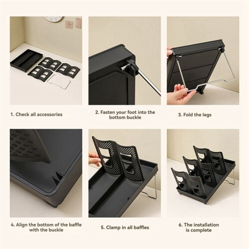 Cup Holder [Double Row] Household with Bracket Foldable Cup Holder Coffee Shop Cup Rack White 1